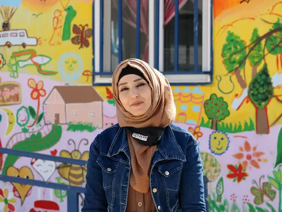 Alia, 35, is an integral part of Plan International’s team in Azraq refugee camp