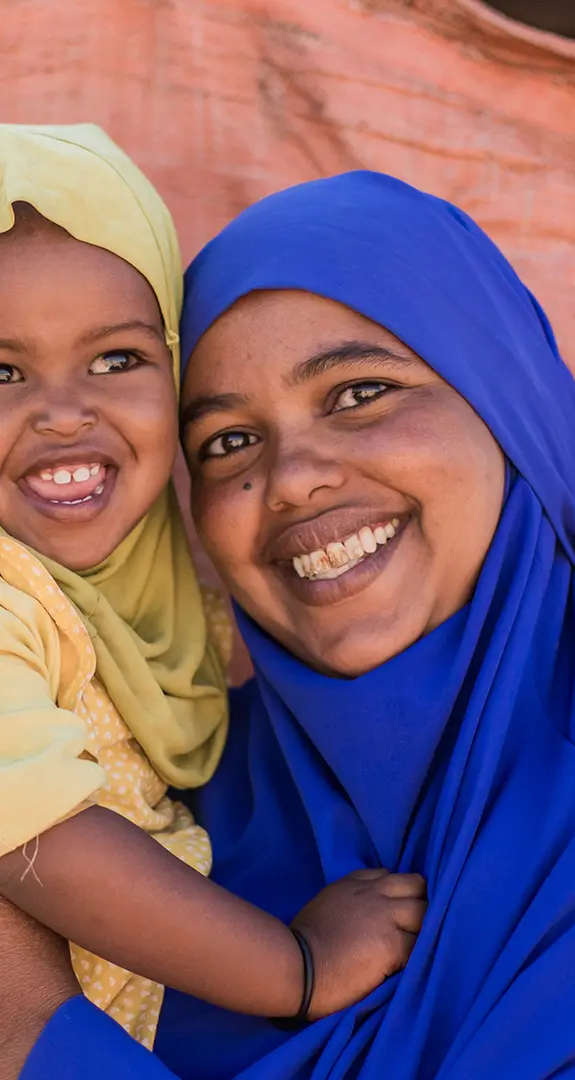 Cawo, 23, with her one-year-old daughter Misko in Somalia.